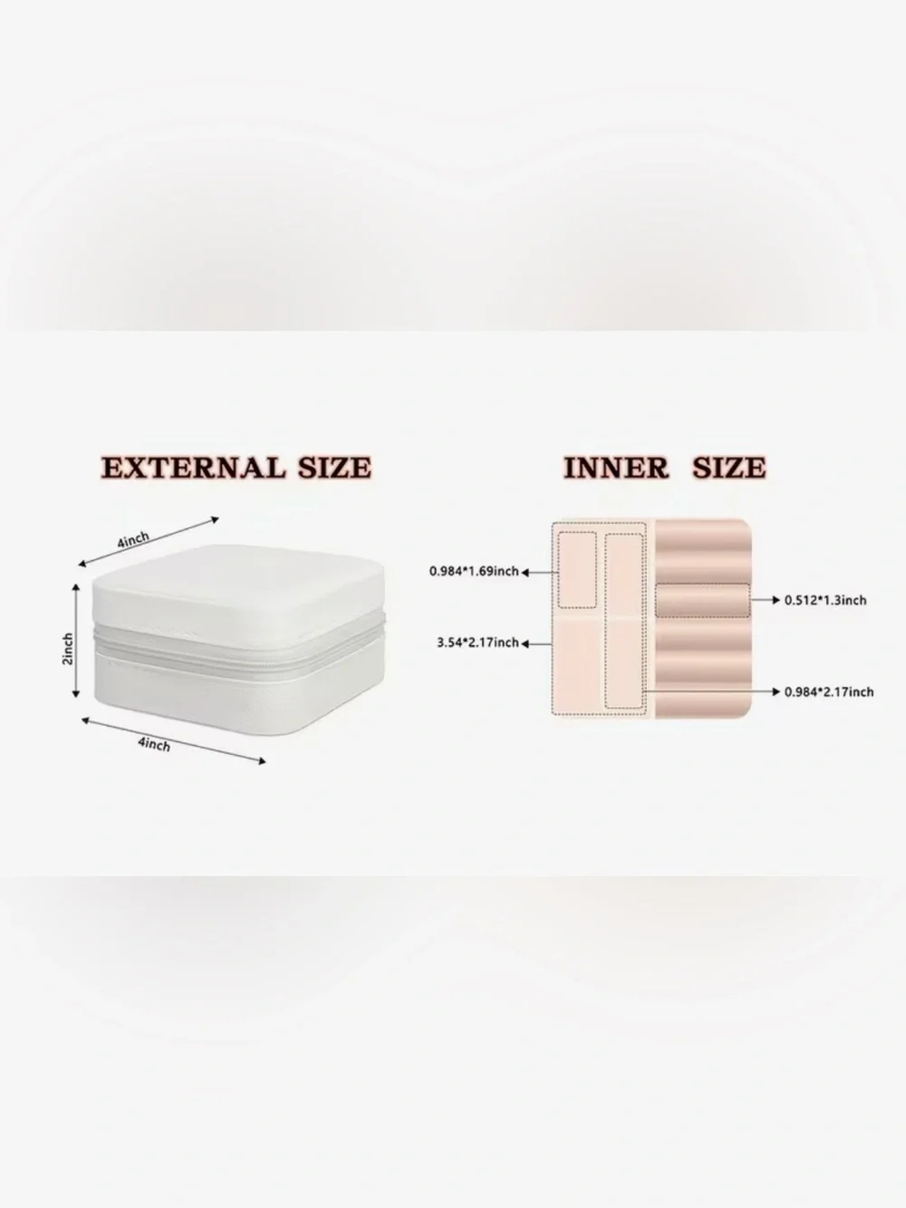 Mini Travel Jewelry Box Classic Cream or Light Pink Jewelry Organizer Box
